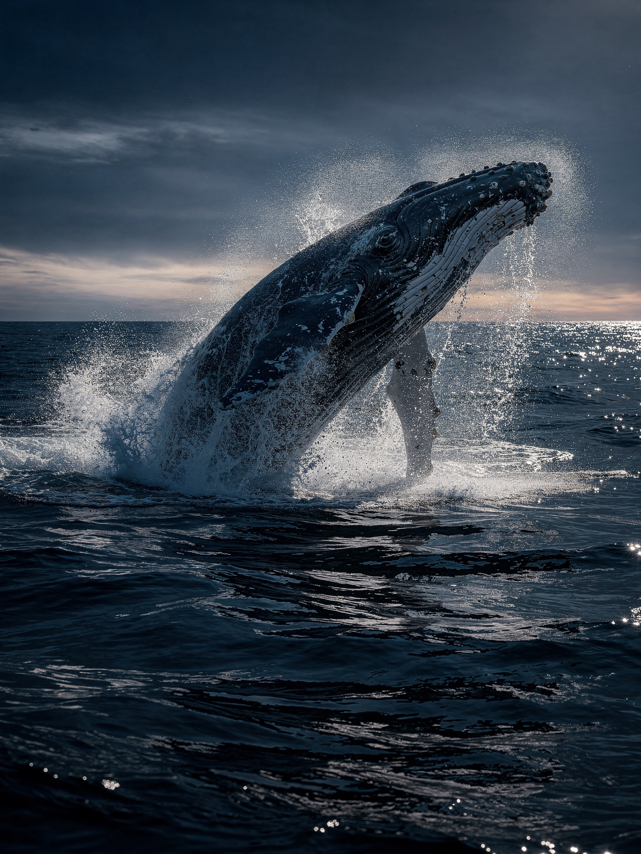 Humpback whale breaching powerfully — representing enterprise-level AI visibility and presence