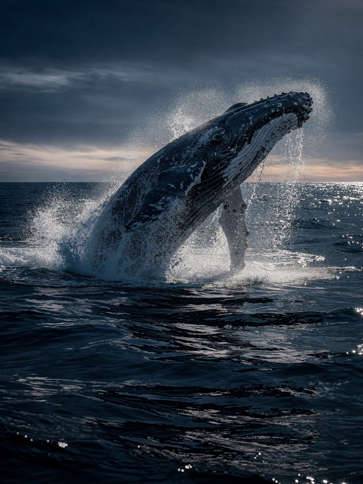 Humpback whale breaching — total AI presence and domination